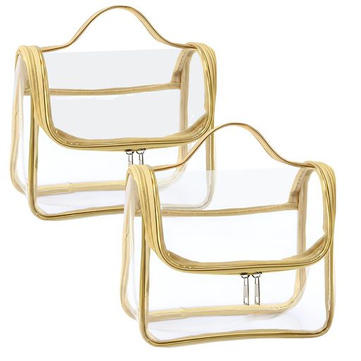 Siomlana2個セット透明防水大容量化粧ポーチ韓国風立てて収納可能大きめ化粧ぽーち5色展開旅行洗面所に..