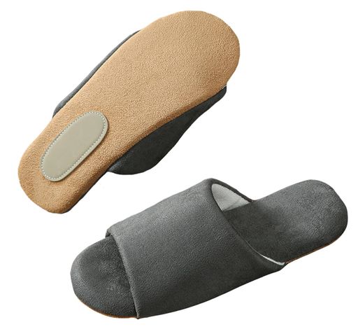 [SHPEROWW]静音で軽量春夏秋洗えるスリッパルームシューズレディースメンズ前開き室内履き滑り止め柔らかい来客用部屋用室外ギフトグレー25.0-25.5cm