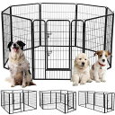 BAOJIADA犬サークルペットフェンス犬ゲージ大型犬用中型犬用ペットサークル屋内外兼用バリアフリー組立簡単パネル8枚複数連結可能スチール製高さ60CM高さ80CM高さ100CM全成長期使用可ダブ…