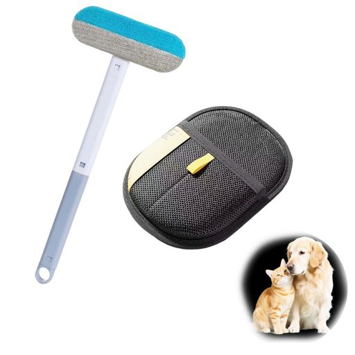 【2点セット】4-in-1抜け毛取りブラシペット用毛取りグローブ猫と犬の毛取りクリーナー多機能乾湿両用..