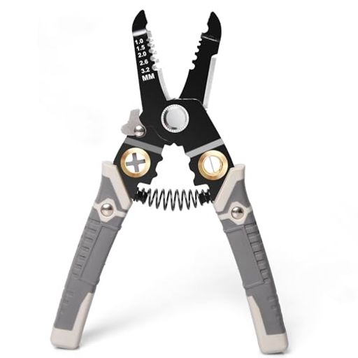 Vgorgorワイヤーストリッパー電工ペンチ【多機能ストリッププライヤー】1.0-3.2mm用高品質ハイカーボン..