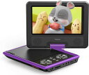 YOTONポータブルDVDプレーヤー、7.5インチ回転ディスプレイ搭載、車載・子供向け、バッテリー内蔵で4~6時間の連続使用が可能、ヘッドフォン端子、AV-IN/AV-OUT/USB/SDカード対応【パープル】
