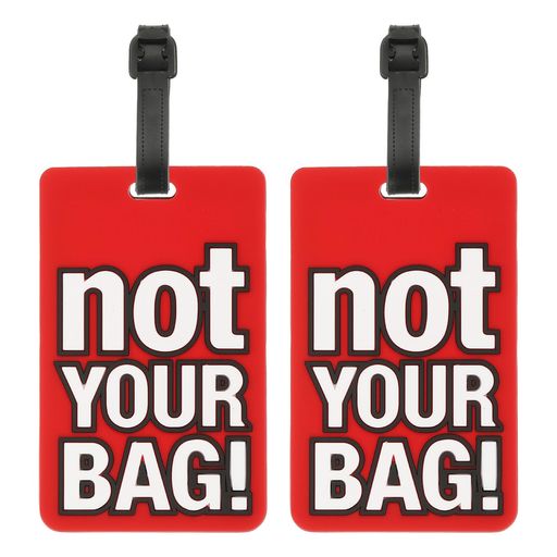 PATIKIL ラゲッジタグ(Not Your Bag) 2個のPVC製面白いトラベルバゲッジバッグタグスーツケース識別ラベル 女性用男性用 赤