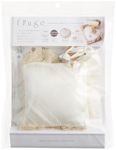 ハマナカウェディングキットflage(フラージュ)完成品キットフリルつきリングピロースクエアH431-150