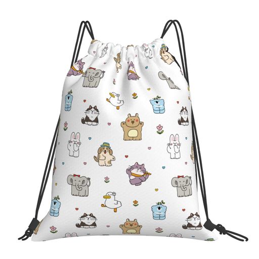 [FURONGA] ドウブツ 动物柄 可愛い ナップサック ジムサック リュックサック スポーツバッグ リュック プールバッグ バックパック 体操服入れ 大容量 収納便利 軽量 部活 ジム 遠足 キャンプ…