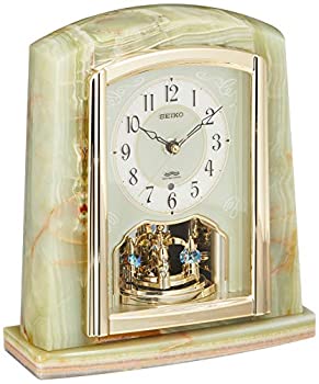 【中古】セイコー クロック 置き時計 電波 アナログ 回転飾り オニキス枠 BY223M SEIKO 【中古】セイコー クロック 置き時計 電波 アナログ 回転飾り オニキス枠 BY223M SEIKO