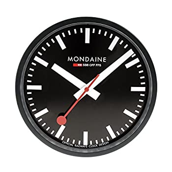 【中古】MONDAINE (モンディーン) 掛け時計 ウォールクロック ブラック A990.CLOCK.64SBB