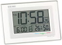 【中古】セイコー クロック 目覚まし時計 電波 デジタル カレンダー 快適度 温度 湿度 表示 白 SQ686W SEIKO