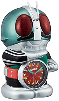 【中古】(未使用品)仮面ライダー 目覚まし時計 キャラクター アナログ おもしろ 音声 光 アラーム 緑 リズム時計 4SE502RH05