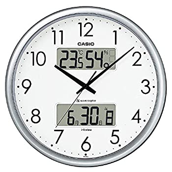 【中古】カシオ 温度・湿度計付き生活環境お知らせ掛時計 シルバー ITM-650J-8JF