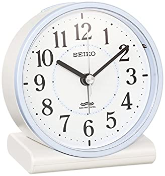 【中古】(非常に良い)セイコー クロック 目覚まし時計 電波 アナログ 薄青 パール KR328L SEIKO 【中古】(非常に良い)セイコー クロック 目覚まし時計 電波 アナログ 薄青 パール KR328L SEIKO