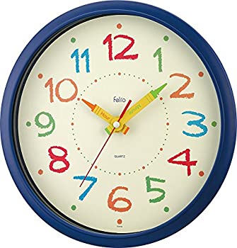 【中古】Felio(フェリオ) 掛け時計 非電波 アナログ ペイントタイム 直径29.8cm ネイビーブルー FEW184NB-Z