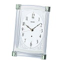 【中古】SEIKO CLOCK (セイコークロック) 置き時計 電波 アナログ 薄緑 BZ360M(2)