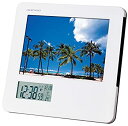 【中古】ADESSO(アデッソ) 目覚まし時計 フォトフレーム 電波時計 温度 日付表示 ホワイト 8785(2)