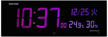 【中古】リズム時計 掛け時計 電波 デジタル Iroria G カラー グラデーション LED 365色 表示 黒 RHYTHM 8RZ184SR02