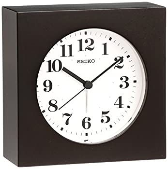 【中古】セイコー クロック 掛け時計 置き時計 兼用 アナログ アラーム 木枠 黒木地 KR501K SEIKO