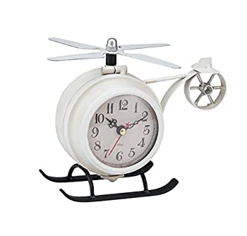 【中古】イシグロ テーブルクロック ヘリコプター ホワイト・31244