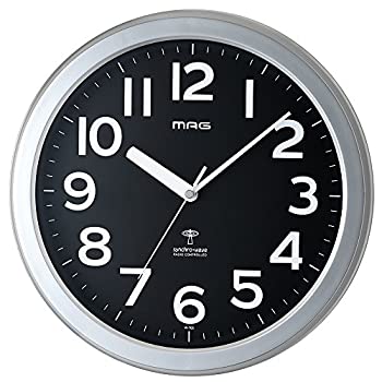 【中古】MAG(マグ) 掛け時計 電波 アナログ ロズベルグ 直径31.2cm シルバー W-705SM-Z