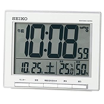 【中古】セイコー クロック 目覚まし時計 電波 デジタル カレンダー 温度 湿度 表示 大型画面 銀色 メタリック SQ786S SEIKO 【中古】セイコー クロック 目覚まし時計 電波 デジタル カレンダー 温度 湿度 表示 大型画面 銀色 メタリック SQ786S SEIKO