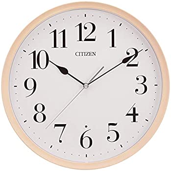 【中古】リズム時計工業 掛け時計 ライト ピンク Φ28.3x5.2cm シチズン 電波 アナログ 連続秒針 小さい タイプ 丸型 木 8MY528-013