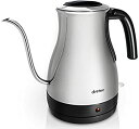 【中古】(非常に良い)dretec(ドリテック) 電気ケトル ステンレス コーヒー ドリップ ポット 細口 1.0L PO-350SV(シルバー)