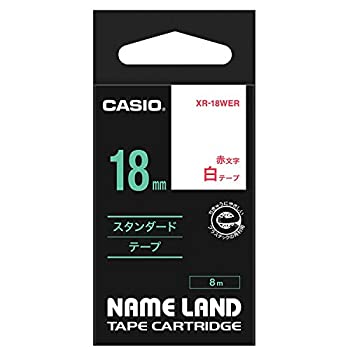 【中古】(未使用品)カシオ ネームランド ラベルライター 純正 テープ 18mm XR-18WER 白地に赤文字