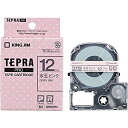 【中古】(未使用品)キングジム テープカートリッジ テプラPRO SWM12PH 水玉ピンク グレー文字