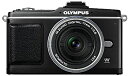 【中古】(非常に良い)OLYMPUS ミラーレス一眼 PEN E-P2 パンケーキキット ブラック E-P2PKIT-BLK