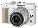 【中古】OLYMPUS ミラーレス一眼 E-PL1s レンズキット ホワイト E-PL1s LKIT WHT