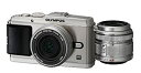 【中古】(非常に良い)OLYMPUS ミラーレス一眼 PEN E-P3 ツインレンズキット シルバー E-P3 TKIT SLV