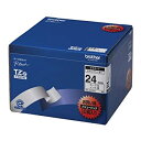 【中古】ブラザー工業 TZeテープ ラミネートテープ(白地/黒字) 24mm 10本パック TZe-251V10
