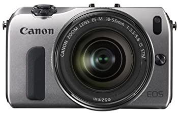 【中古】Canon ミラーレス一眼カメラ EOS M レンズキット EF-M18-55mm F3.5-5.6 IS STM付属 シルバー EOSMSL-18-55ISSTMLK