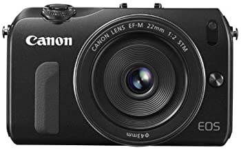 【中古】Canon ミラーレス一眼カメラ EOS M レンズキット EF-M22mm F2 STM付属 ブラック EOSMBK-22STMLK