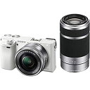 【中古】SONY ミラーレス一眼 α6000 ダブルズームレンズキット E PZ 16-50mm F3.5-5.6 OSS E 55-210mm F4.5-6.3 OSS ホワイト ILCE-6000Y W