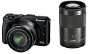 【中古】Canon ミラーレス一眼カメラ EOS M3 ダブルズームキット(ブラック) EF-M18-55mm F3.5-5.6 IS STM EF-M55-2...