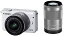 【中古】Canon ミラーレス一眼カメラ EOS M10 ダブルズームキット(ホワイト) EF-M15-45mm F3.5-6.3 IS STM EF-M55-200mm F4.5-6.3 IS STM 付属 EOSM10WH-