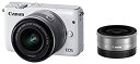 【中古】Canon ミラーレス一眼カメラ EOS M10 ダブルレンズキット(ホワイト) EF-M15-45mm F3.5-6.3 IS STM EF-M22m...