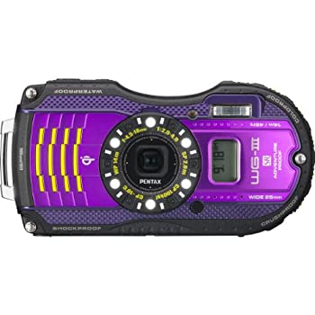 楽天GoodLifeStore【中古】PENTAX 防水デジタルカメラ PENTAX WG-3GPS パープル 1cmマクロ マクロスタンド 電子コンパス サブLCD Qi規格 PENTAX WG-3GPSPU 12674