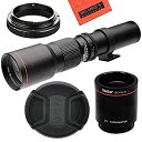 【中古】ハイパワー500mm/1000mm F/8手動望遠レンズ、ブラック。CanonデジタルEOS Rebel T1i、T2i、T3、T3i、T4i、T5、T5i、T6i、T6s、SL1、EOS60D、EOS7