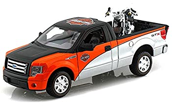 【中古】[Maisto]Maisto 2010 Ford F150 STX Orange/Black/Silver 1/27 & 1/24 Harley Davidson FLSTF Fat Motorcycle by 32187 32187orbk [並行輸入品]