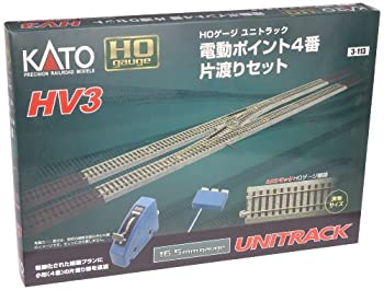 【中古】(未使用品)KATO HOゲージ HV-3 電動ポイント4 番片渡りセット 3-113 鉄道模型 レールセット