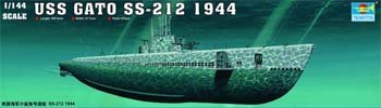 【中古】(未使用品)トランペッター 1/144 米海軍ガトー級潜水艦 SS-212 1944 プラモデル