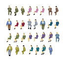 【中古】ノーブランド品 1/50 約100体 着席人形 塗装人 フィギュア 模型用 建築模型 装飾