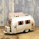 【中古】(非常に良い)ビンテージ風 アメリカン ブリキ ミニチュアカー トレーラー