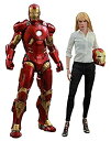 【中古】ムービー・マスターピース アイアンマン3ペッパー・ポッツ&アイアンマン・マーク9 1/6スケール プラスチック製 塗装済み可動フィギュアセット