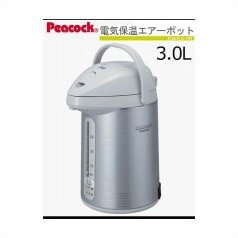 【中古】Peacock ピーコック 電気保温エアーポット（非沸とうタイプ） サテングレー 3．0L WXP－30
