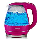 【中古】ブルーLED内臓 1.5L ガラス 電気 ケトル ピンク 並行輸入品