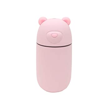 【中古】USBポート付きクマ型ミニ加湿器「URUKUMASAN(うるくまさん)」 ピンク