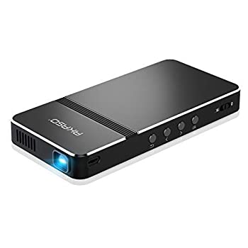 【中古】Pico Projector, AKASO Mini Projector Portable 1080P HD DLP LED 50 ANSI Lumens with WiFi, HDMI, USB, Micro SD & 3.5mm Audio and Remote C