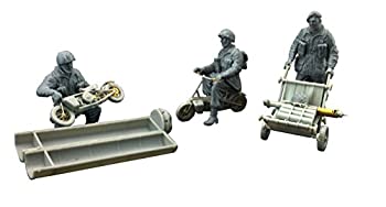 【中古】ブロンコモデル 1/35 英・空挺部隊Bセット兵士3体+空挺バイク&カート・荷物運搬中 プラモデル